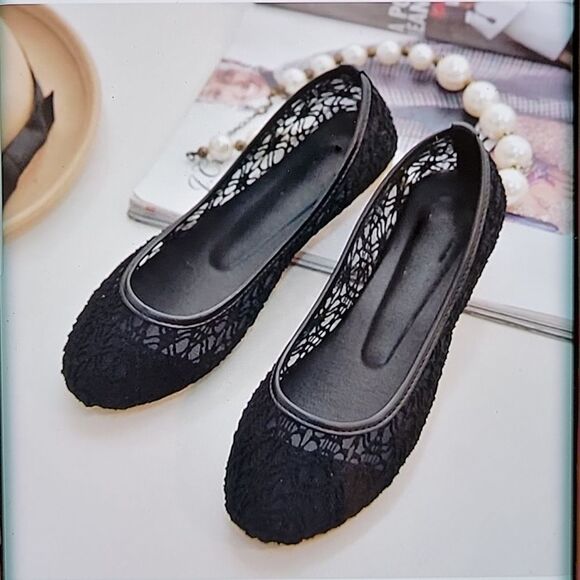 BRAND NEW  TOUTOU ELENA BLACK BALLET FLATS LACE  WOMEN"S SHOES - Picture 16 of 16
